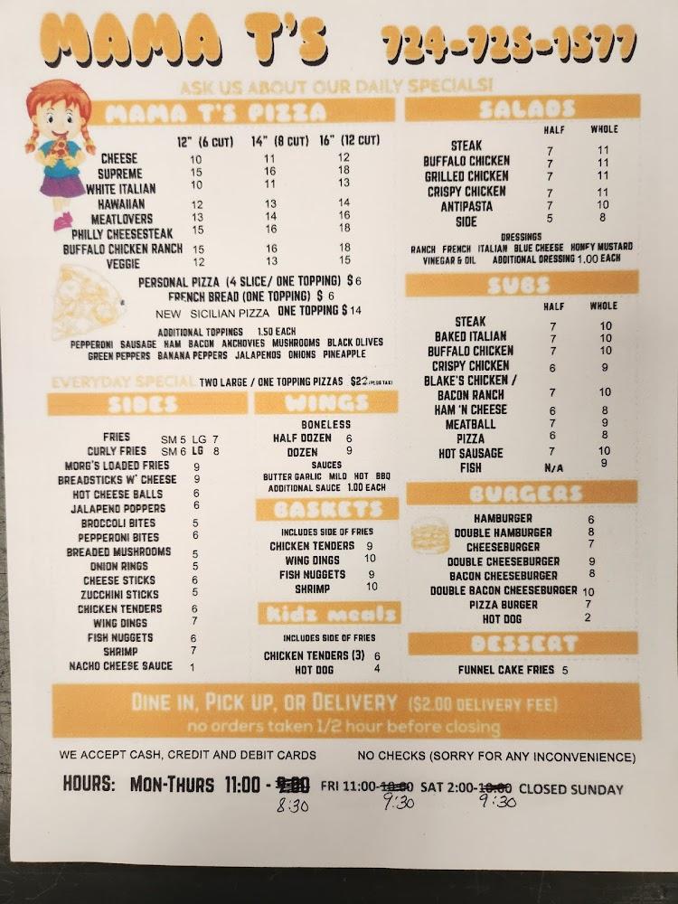 Mama T's Pizza Menu image 3