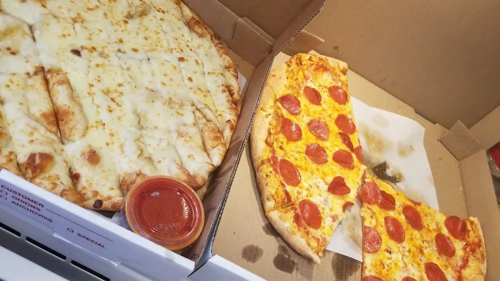Pizza and Cheesy Garlic Bread